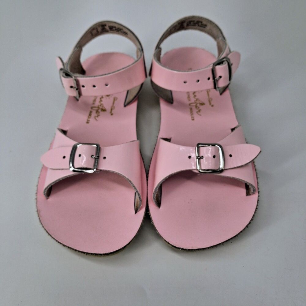 Sun San Surfer Saltwater Pink Leather Kids Sandals Girls Size 12